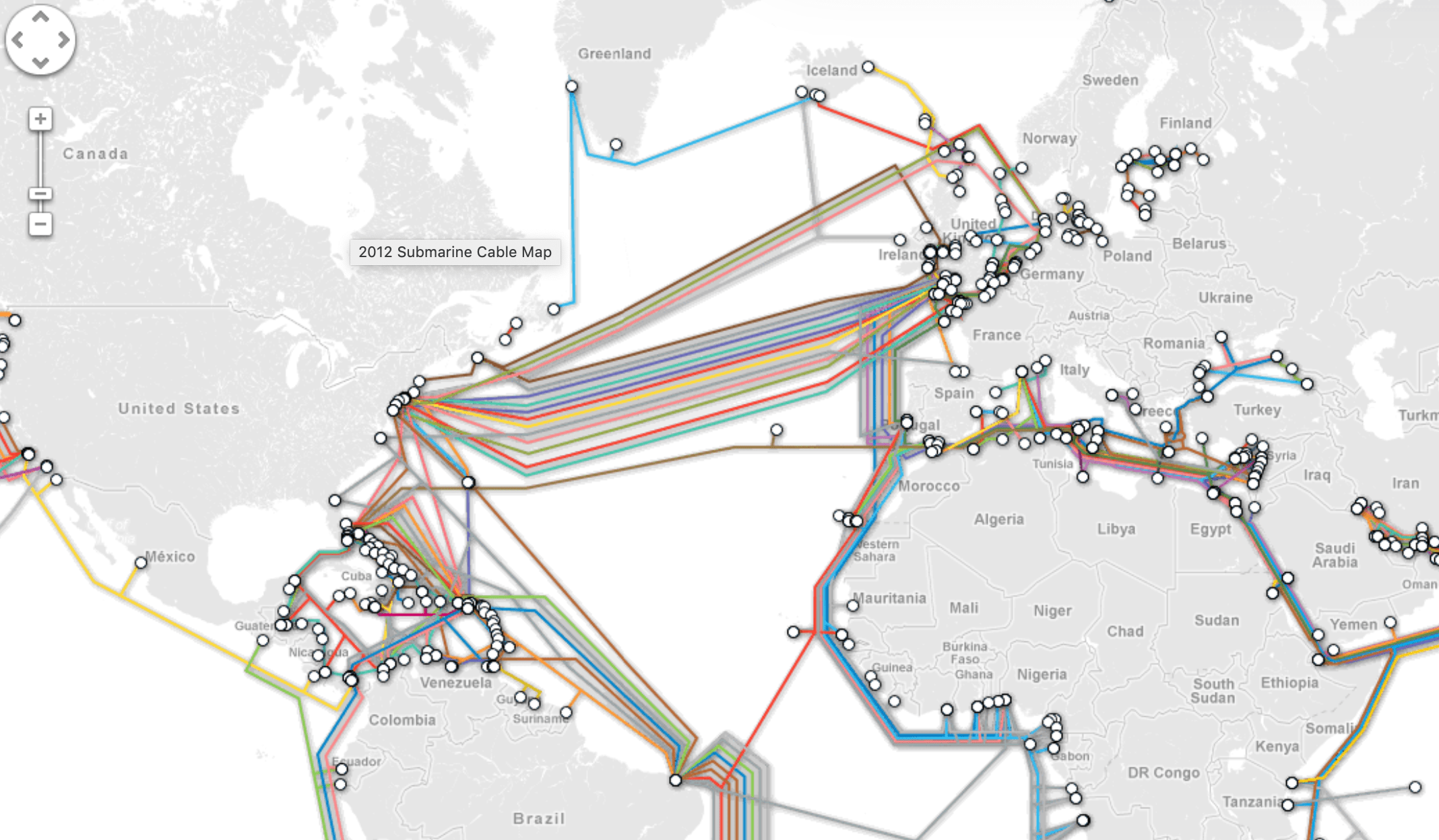 Los cables de internet debajo del mar